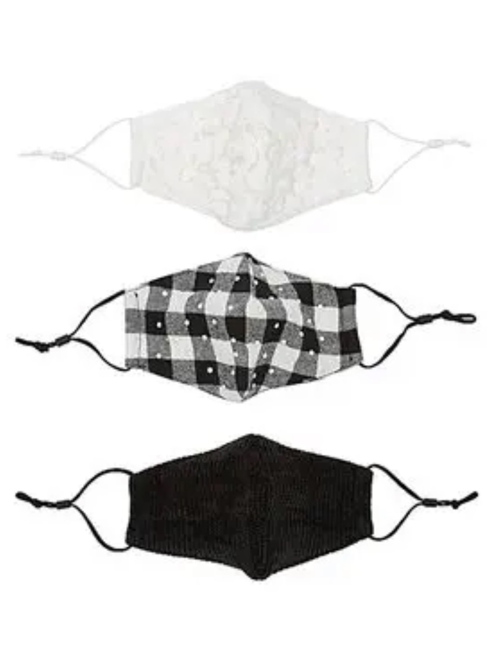 Lele Sadoughi Snow Cap Monochrome Face Masks Set of 3
